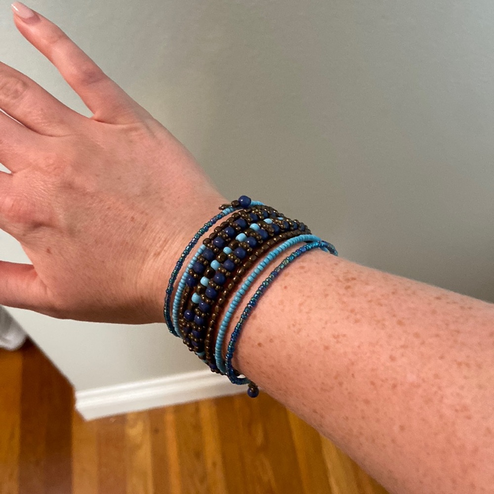 Beautiful beaded bangle cuff